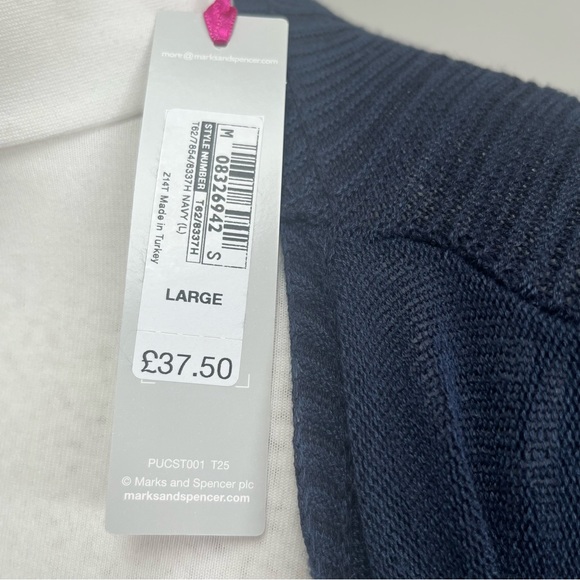 Per una knit waterfall Long cardigan Navy Blue Size Large BNWT - Picture 9 of 12